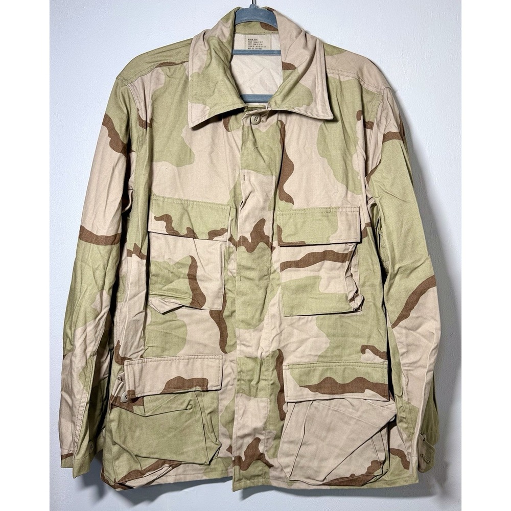 Vintage Desert Camo Jacket Men Size Medium Short Coat Tri Color Combat Nato
